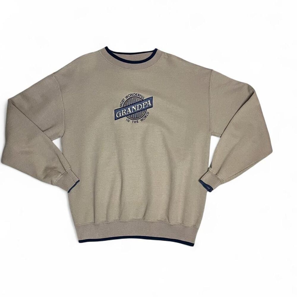 M&C Sport Men's Tan Grandpa Pullover Crewneck Sweatshirt